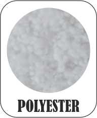 POLYESTER Súhrnné označenie pre pomerne veľké množstvo rôznych syntetických polymérových vlákien. Polyester je odolný, pružný, veľmi rýchlo schne a ani pri silnej záťaži sa nekrčí a inak nedeformuje.